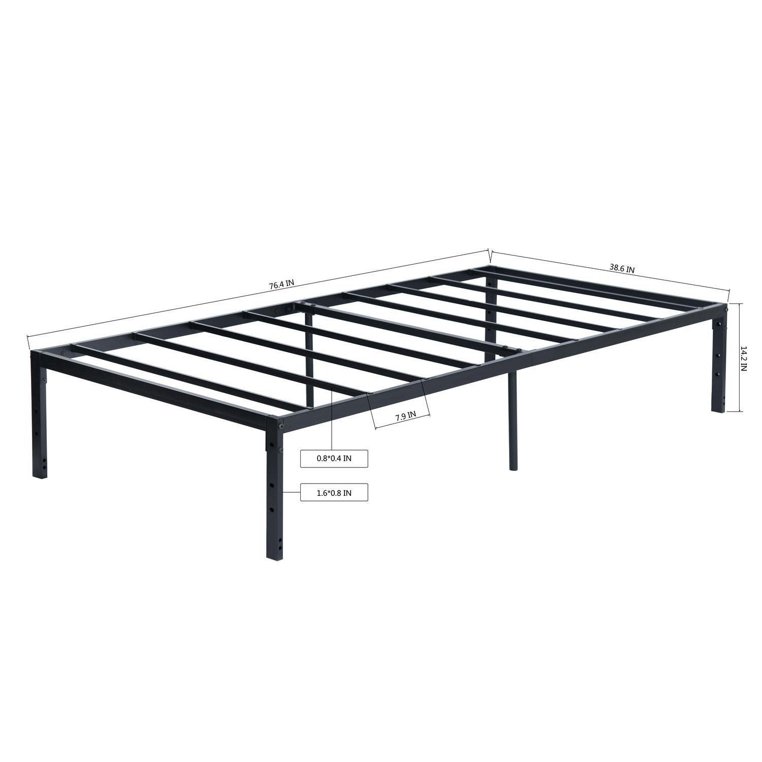 Metal Bed Frame Twin Size Single Platform Mattress Base,Metal Tube(twinsize, black) No Box Spring Needed