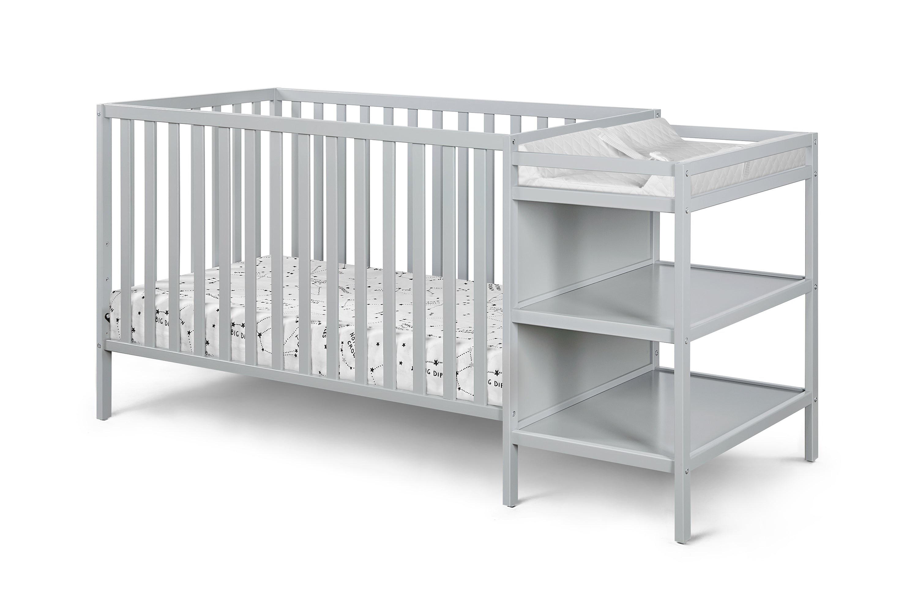 Palmer 3-in-1 Convertible Crib and Changer Combo Gray