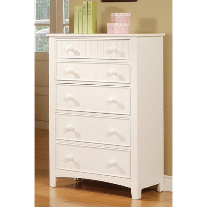 White Color Twin Size Bed Nightstand And Chest 3pc Set Bedroom Furniture Wooden Transitional Style Headboard