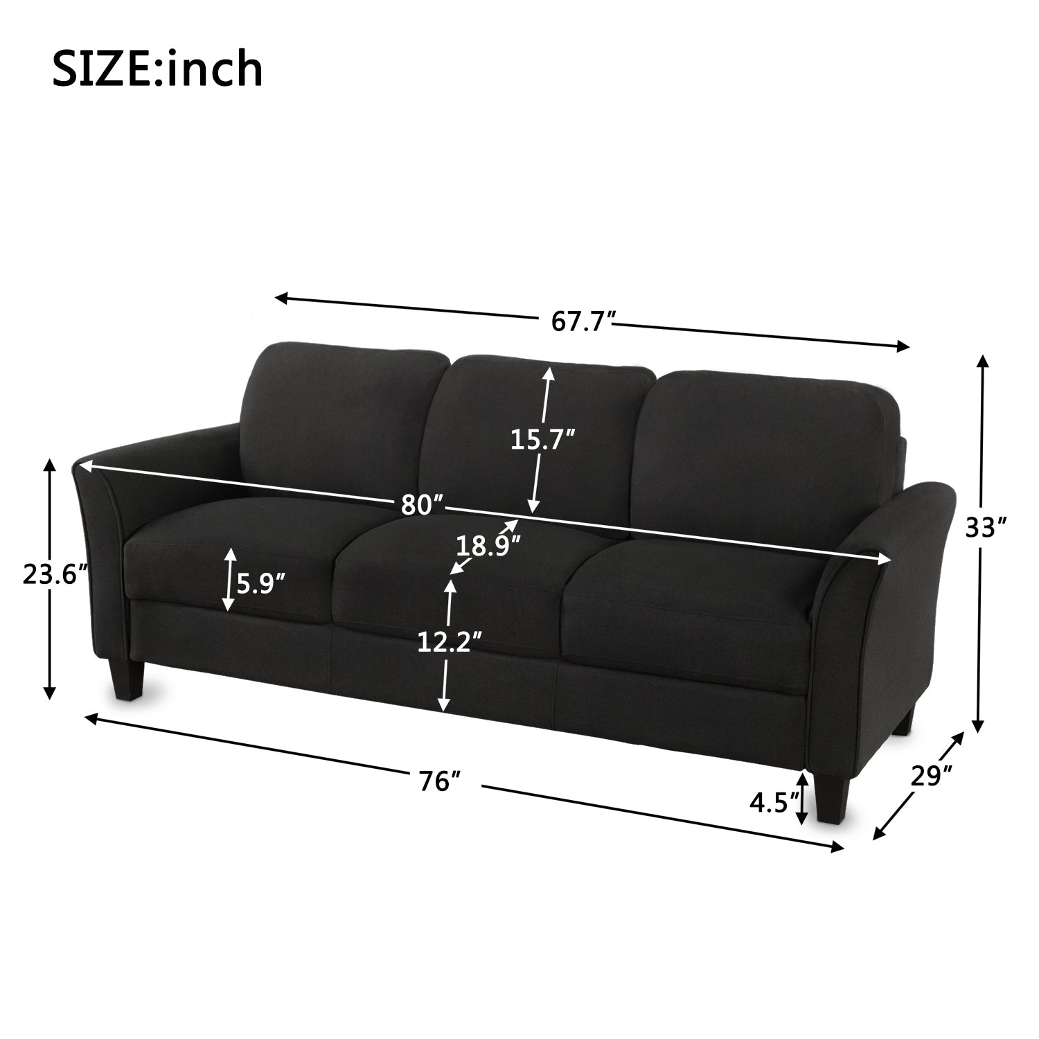 Traditional Sofa 3 Seater