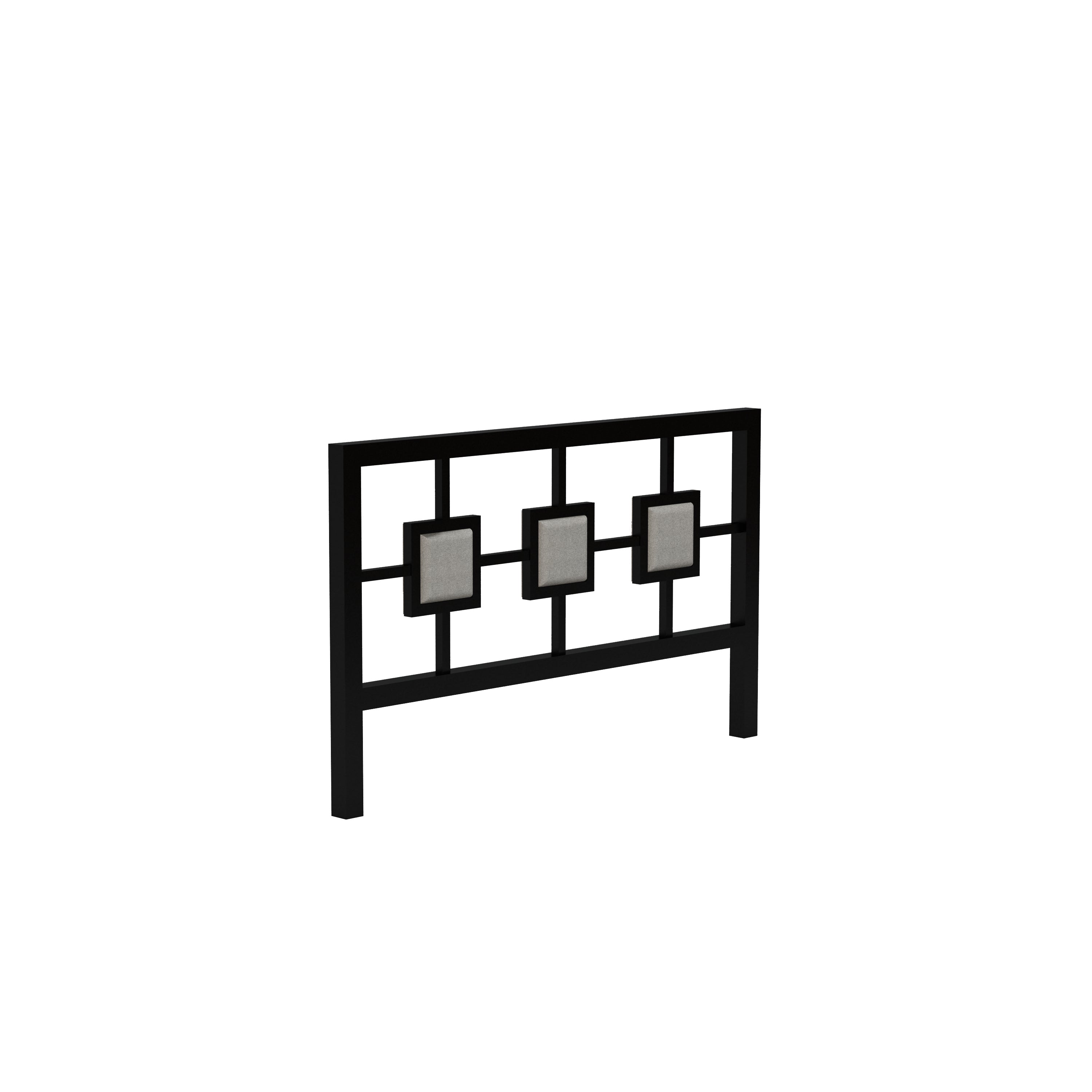 Metal Bed Frame Twin  Size Platform No Box Spring Needed with Square design Headboard and Footboard