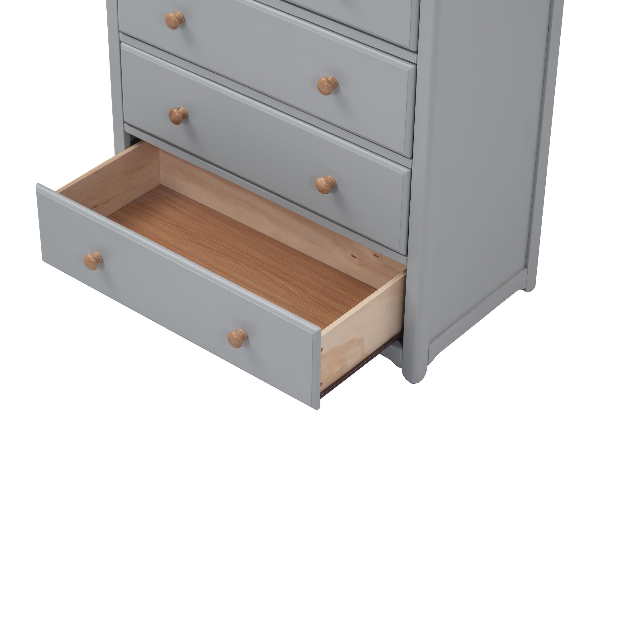 Rustic Wooden Chest with 6 Drawers,Storage Cabinet for Bedroom,Gray+Natrual