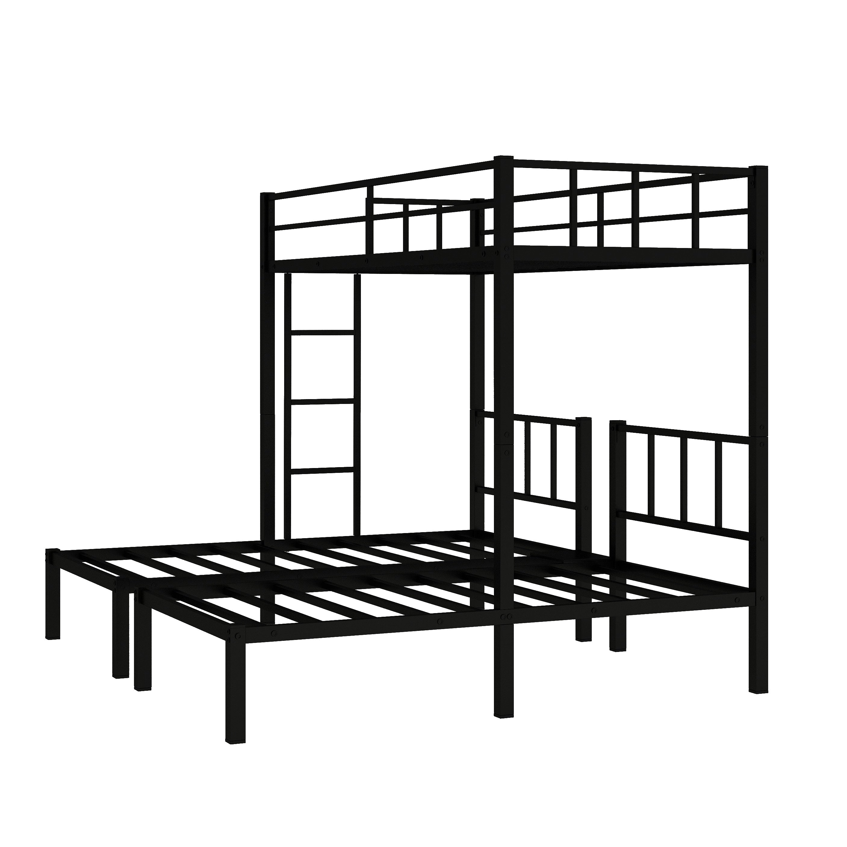 Twin over Twin & Twin Bunk Beds for 3, Twin XL over Twin & Twin Bunk Bed Metal Triple Bunk Bed, Black (Pre-sale date: June 10th)