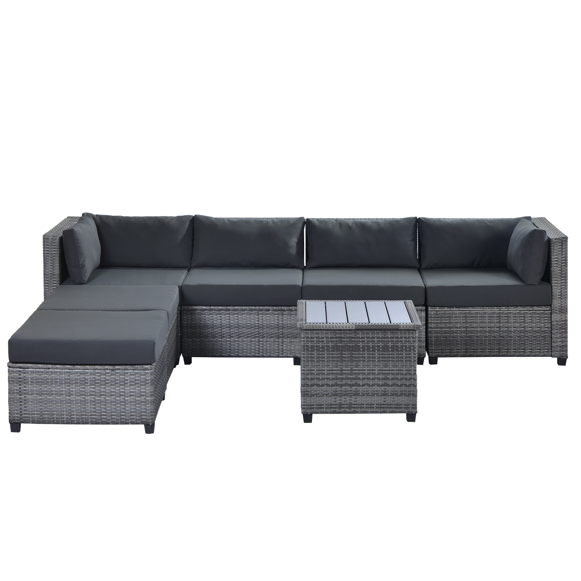 U_Style 7 Piece Rattan Sectional Seating Group with Cushions, Outdoor Ratten Sofa NEW!