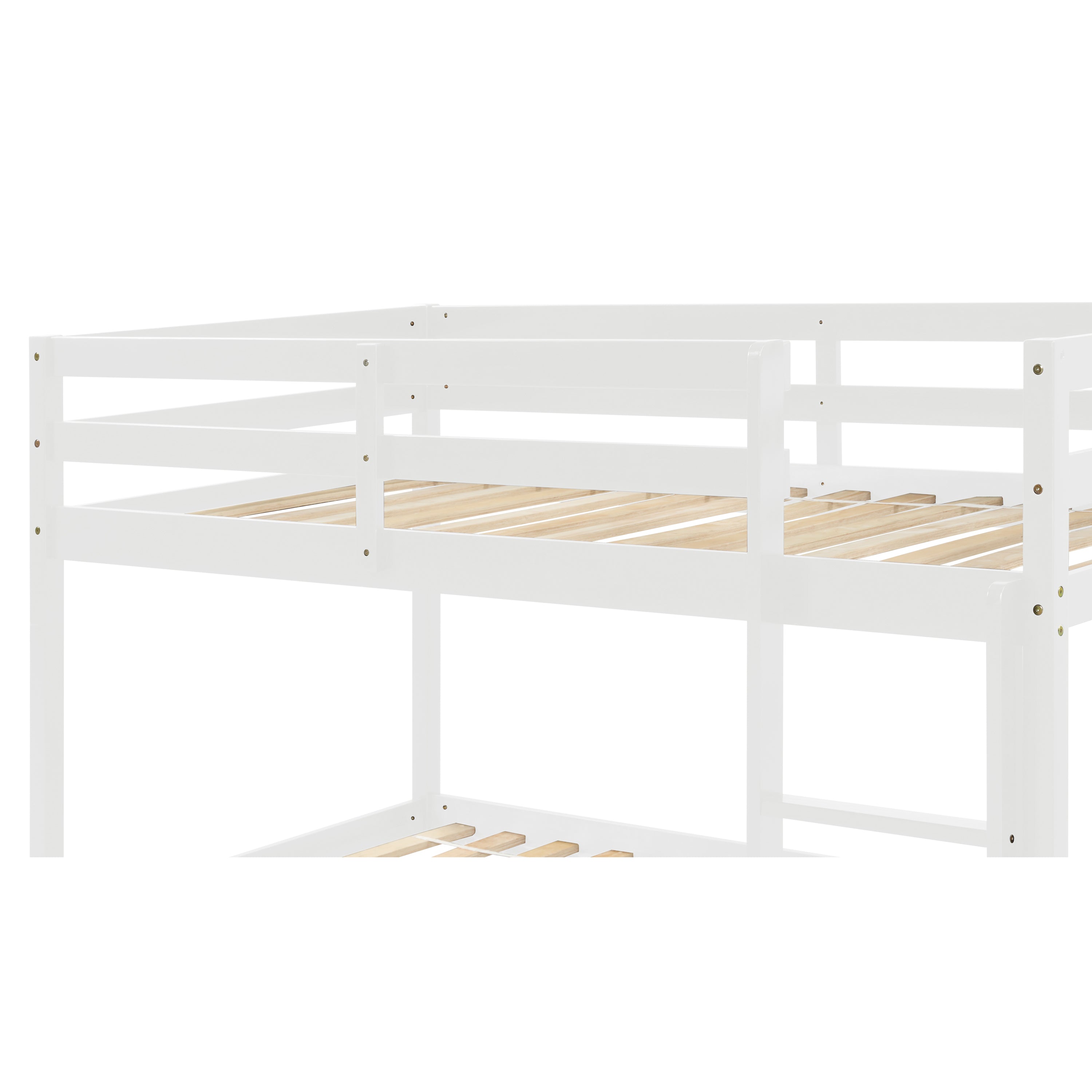 Twin over Twin Floor Bunk Bed, White(Old Sku:W50430320)