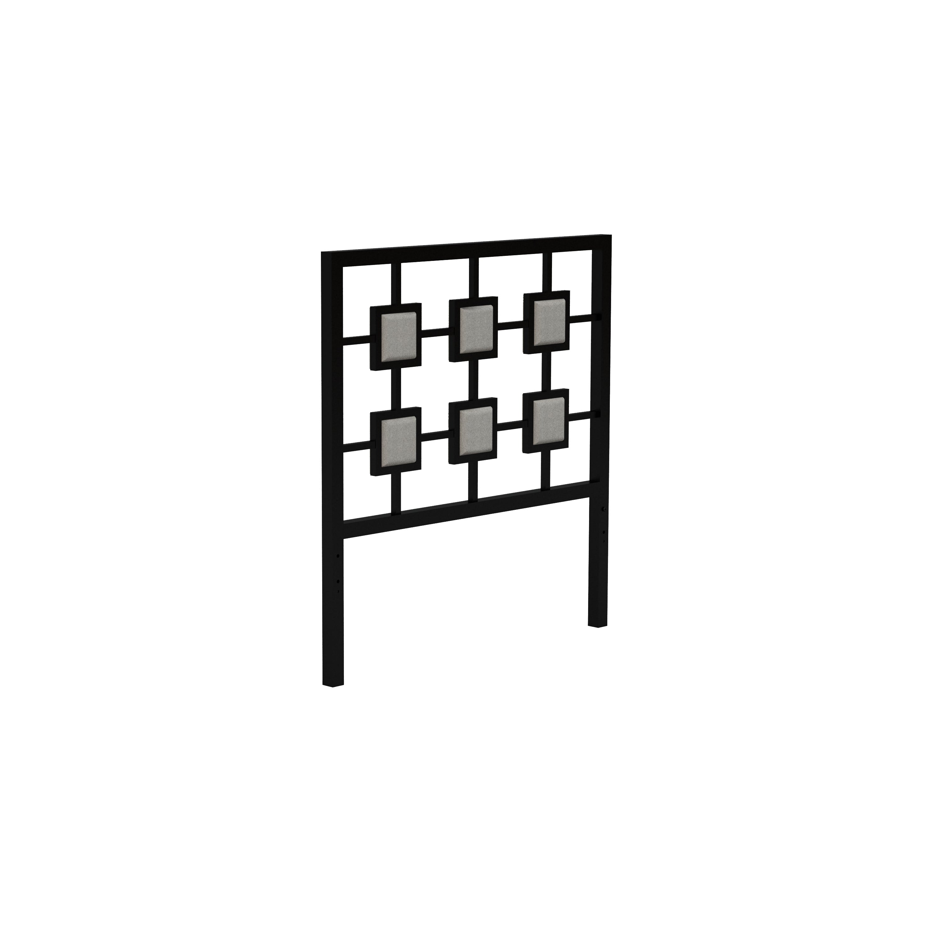 Metal Bed Frame Twin  Size Platform No Box Spring Needed with Square design Headboard and Footboard